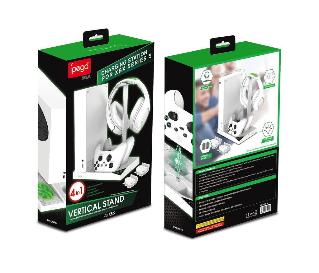 XboxSeriesS Main Engine Cooling Fan Base XSS Gamepad Dual Battery Fixed Charger With Earphone Rack