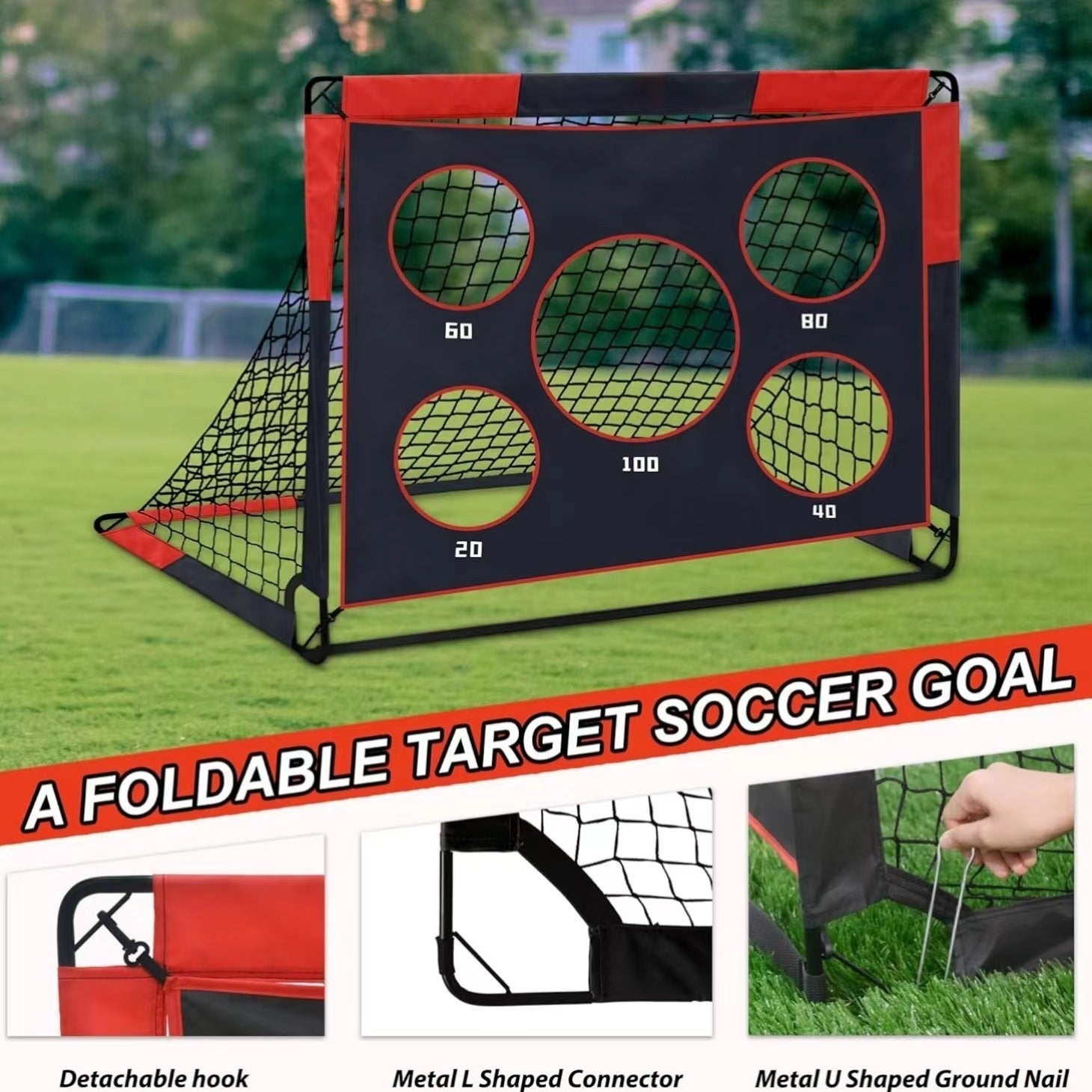 Football Goals Portable Detachable Two-in-one Goal