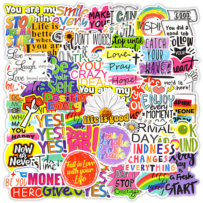 Inspirational English Sentence Graffiti Stickers Laptop Suitcase Guitar Skateboard Motorcycle Car Stickers