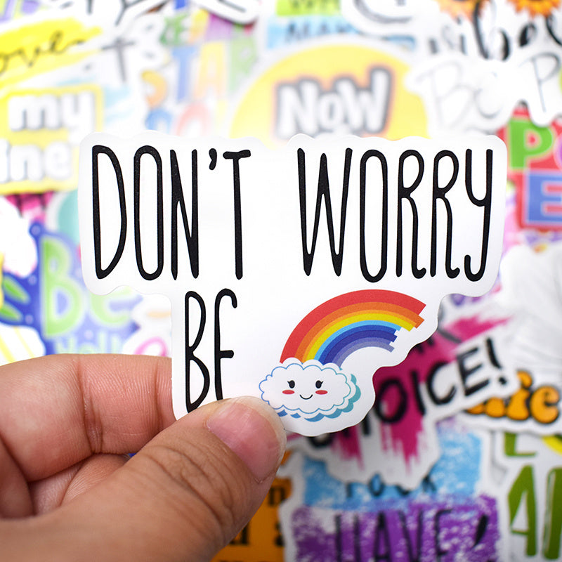 Inspirational English Sentence Graffiti Stickers Laptop Suitcase Guitar Skateboard Motorcycle Car Stickers